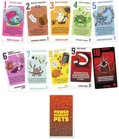 Exploding Kittens LLC Power Hungry Pets: Strategic Card Game - Fun Family Board Game Night Adventure | Ages 7+ | 2-6 Players