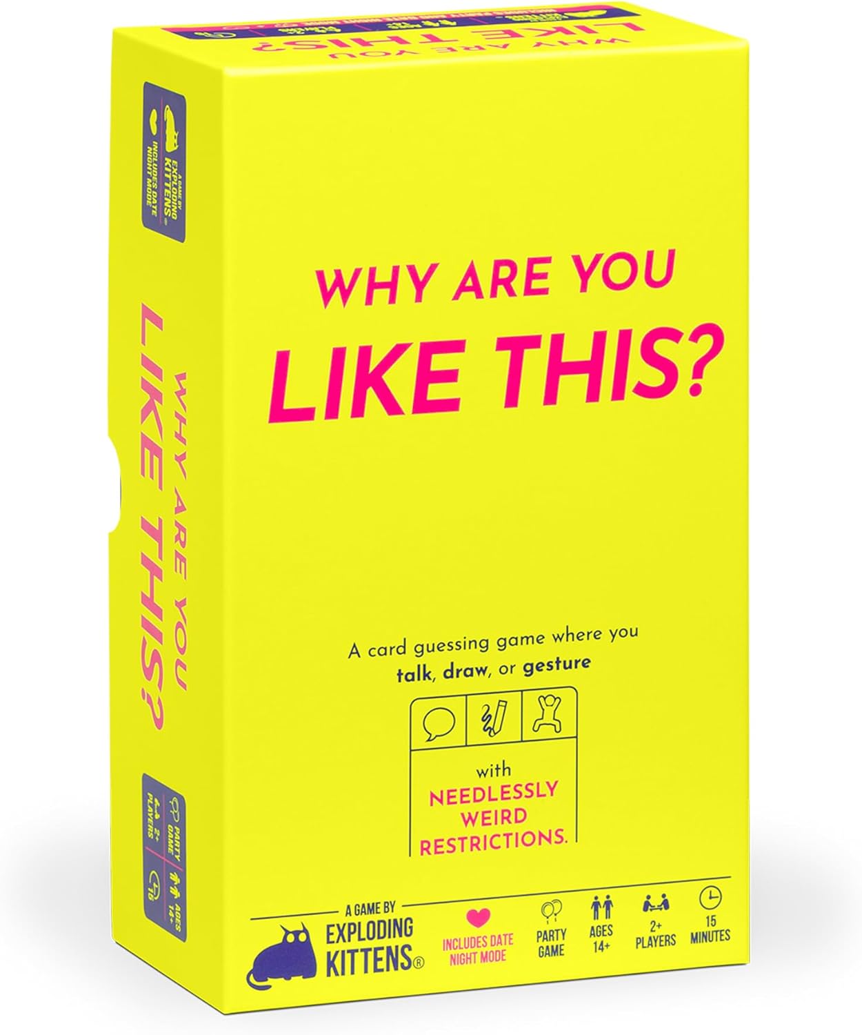 Exploding Kittens Presents: Why Are You Like This? Card & Board Game - A Silly Guessing Game of Talking, Drawing & Gesturing - Fun Party Game for Adults, Teens & Date Nights - 2+ Players, Ages 14+
