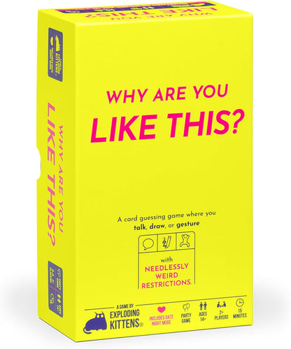 Exploding Kittens Presents: Why Are You Like This? Card & Board Game - A Silly Guessing Game of Talking, Drawing & Gesturing - Fun Party Game for Adults, Teens & Date Nights - 2+ Players, Ages 14+