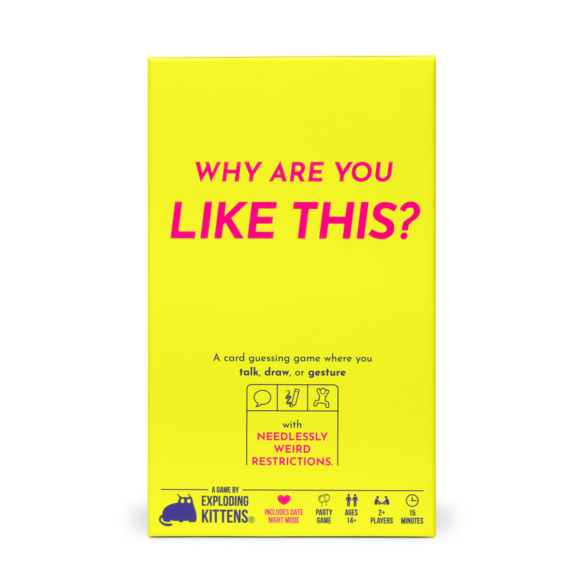 Exploding Kittens Presents: Why Are You Like This? Card & Board Game - A Silly Guessing Game of Talking, Drawing & Gesturing - Fun Party Game for Adults, Teens & Date Nights - 2+ Players, Ages 14+