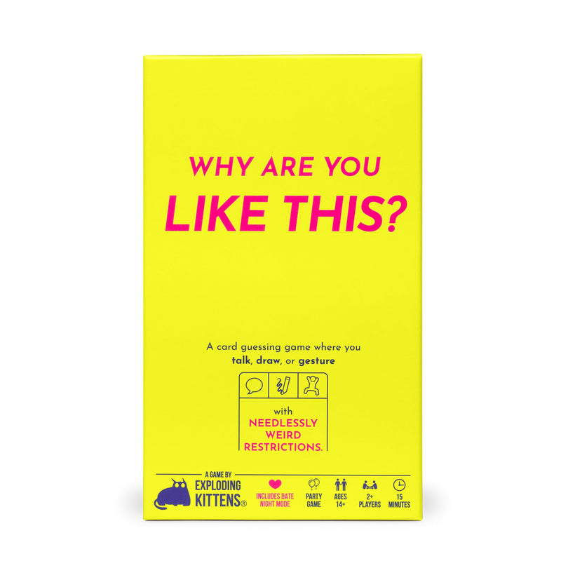Exploding Kittens Presents: Why Are You Like This? Card & Board Game - A Silly Guessing Game of Talking, Drawing & Gesturing - Fun Party Game for Adults, Teens & Date Nights - 2+ Players, Ages 14+