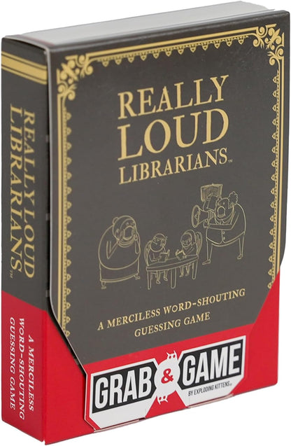 Exploding Kittens Really Loud Librarians Grab & Game by Fast-Paced Word Shouting Fun for Kids Games & Party Games, Ideal for Travel, Game Nights & Parties - Includes 35 Letters, 20 Categories