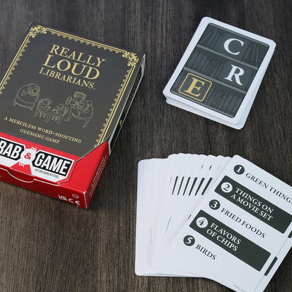 Exploding Kittens Really Loud Librarians Grab & Game by Fast-Paced Word Shouting Fun for Kids Games & Party Games, Ideal for Travel, Game Nights & Parties - Includes 35 Letters, 20 Categories