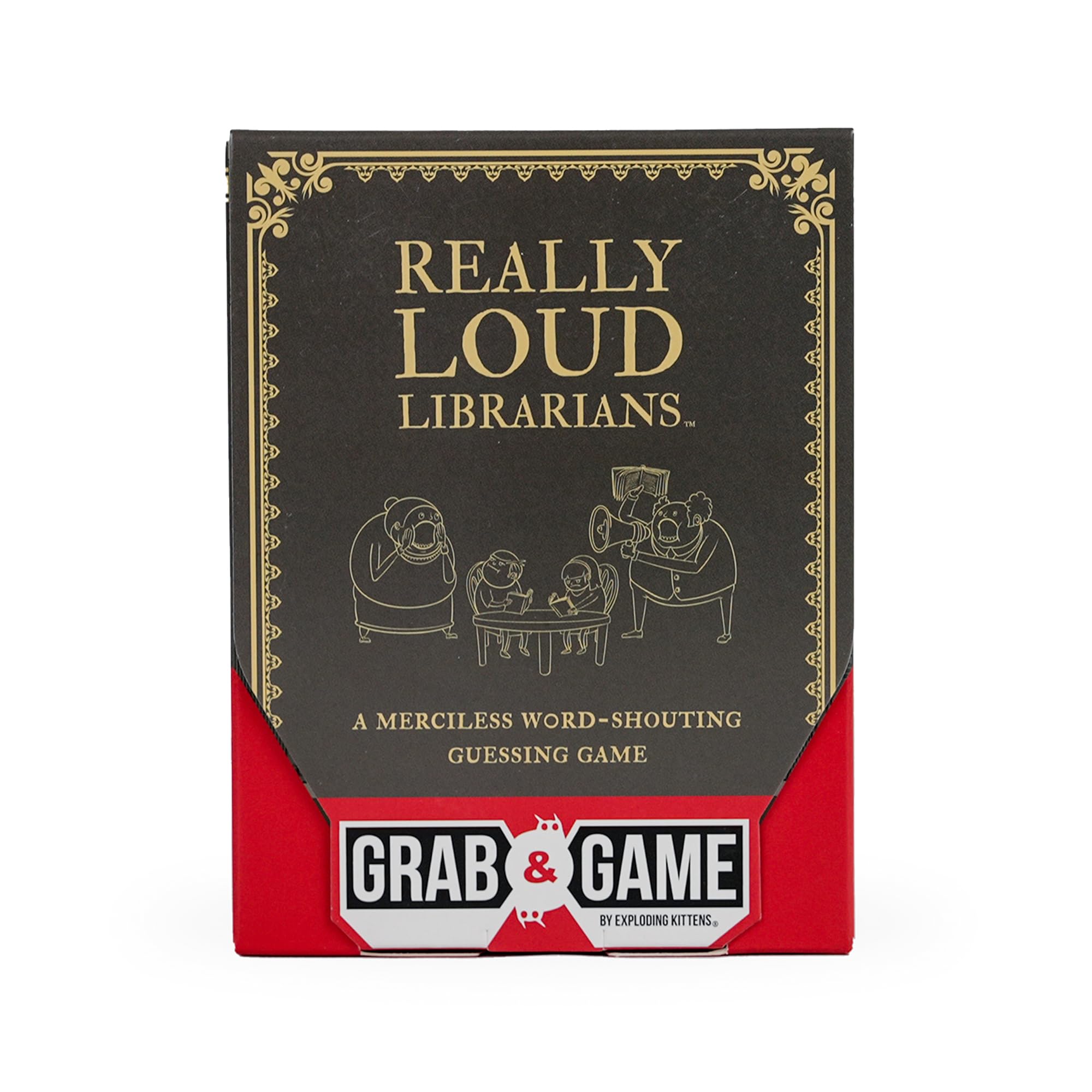 Exploding Kittens Really Loud Librarians Grab & Game by Fast-Paced Word Shouting Fun for Kids Games & Party Games, Ideal for Travel, Game Nights & Parties - Includes 35 Letters, 20 Categories