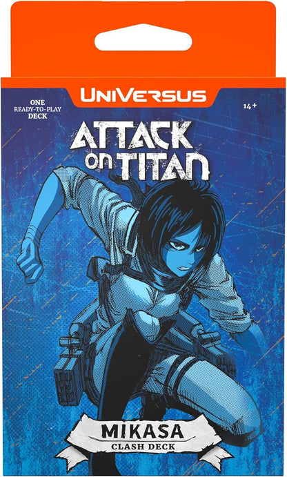 UniVersus Attack on Titan: Battle for Humanity - Clash Deck Mikasa - Ready to Play Character Deck, Deck-Building Collectible Card Game, AOT Licensed