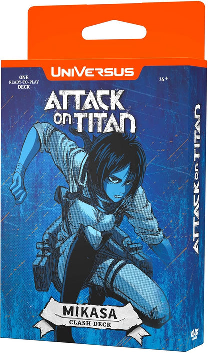 UniVersus Attack on Titan: Battle for Humanity - Clash Deck Mikasa - Ready to Play Character Deck, Deck-Building Collectible Card Game, AOT Licensed
