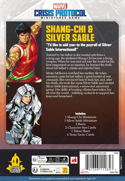 Atomic Mass Games | Marvel Crisis Protocol: Shang-Chi & Silver Sable | Expansión de Miniaturas | A Partir de 14 Años | para 2 Jugadores | 90 Minutos por Partida | Multilenguaje (Incluye Español