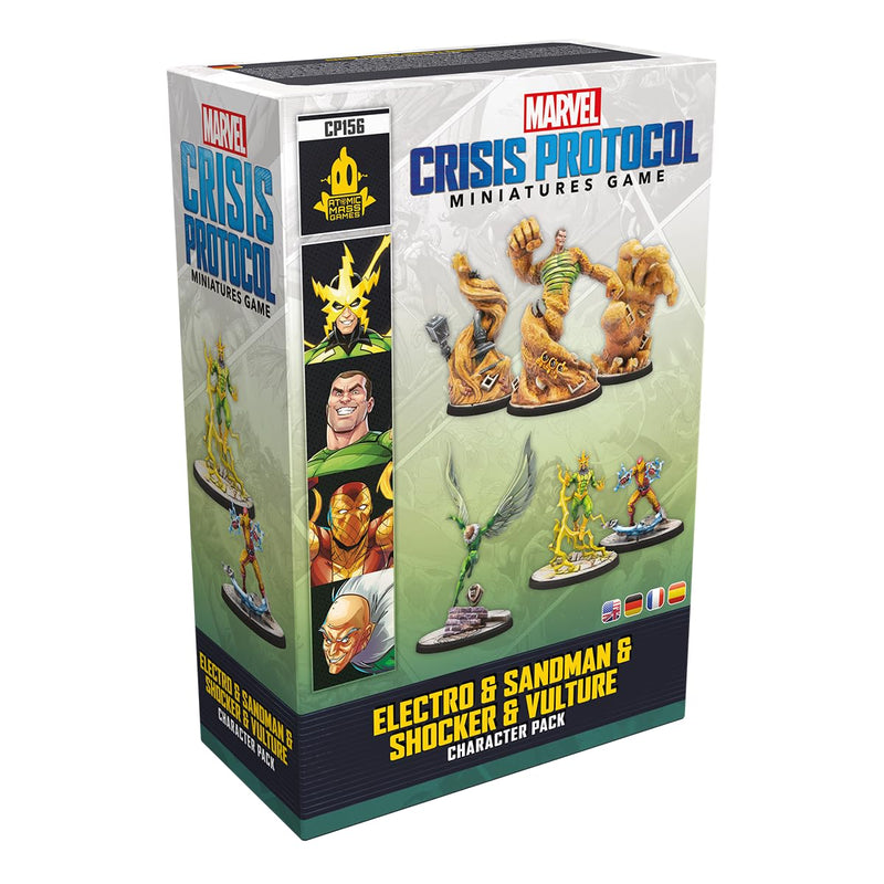 Atomic Mass Games | Marvel Crisis Protocol: Electro & Sandman & Shocker & Vulture | Expansión | A Partir de 14 Años | para 2 Jugadores | 90 Min por Partida | Multilenguaje (Incluye Español