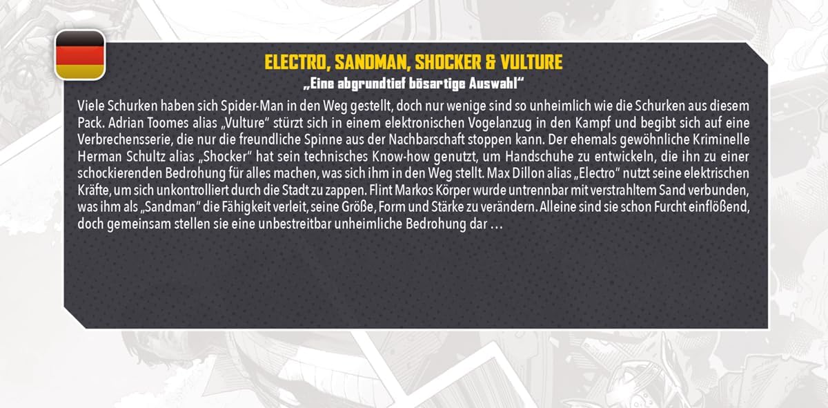 Atomic Mass Games | Marvel Crisis Protocol: Electro & Sandman & Shocker & Vulture | Expansión | A Partir de 14 Años | para 2 Jugadores | 90 Min por Partida | Multilenguaje (Incluye Español