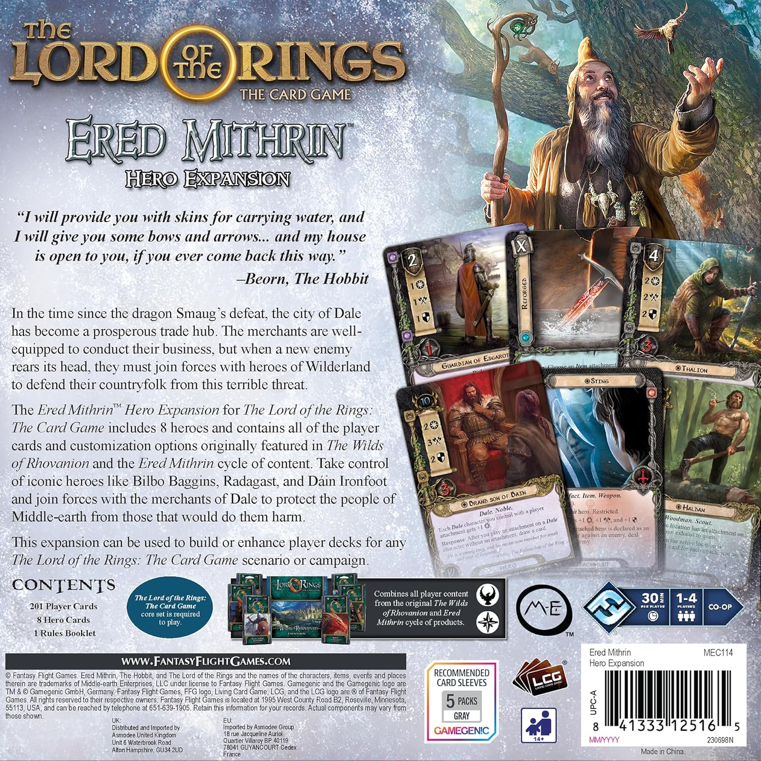 Fantasy Flight Games | The Lord of the Rings: Ered Mithrin Hero Expansion | Card Game | Ages 14+ | 1-4 Players | 120 Minutes Playing Time