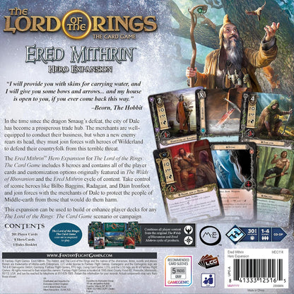 Fantasy Flight Games | The Lord of the Rings: Ered Mithrin Hero Expansion | Card Game | Ages 14+ | 1-4 Players | 120 Minutes Playing Time