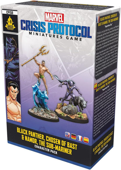 Atomic Mass Games | Marvel Crisis Protocol: Black Panther & Namor | Expansión | Juego de Miniaturas | A Partir de 14 Años | para 2 Jugadores | 90 Minutos por Partida | Multilenguaje (Incluye Español