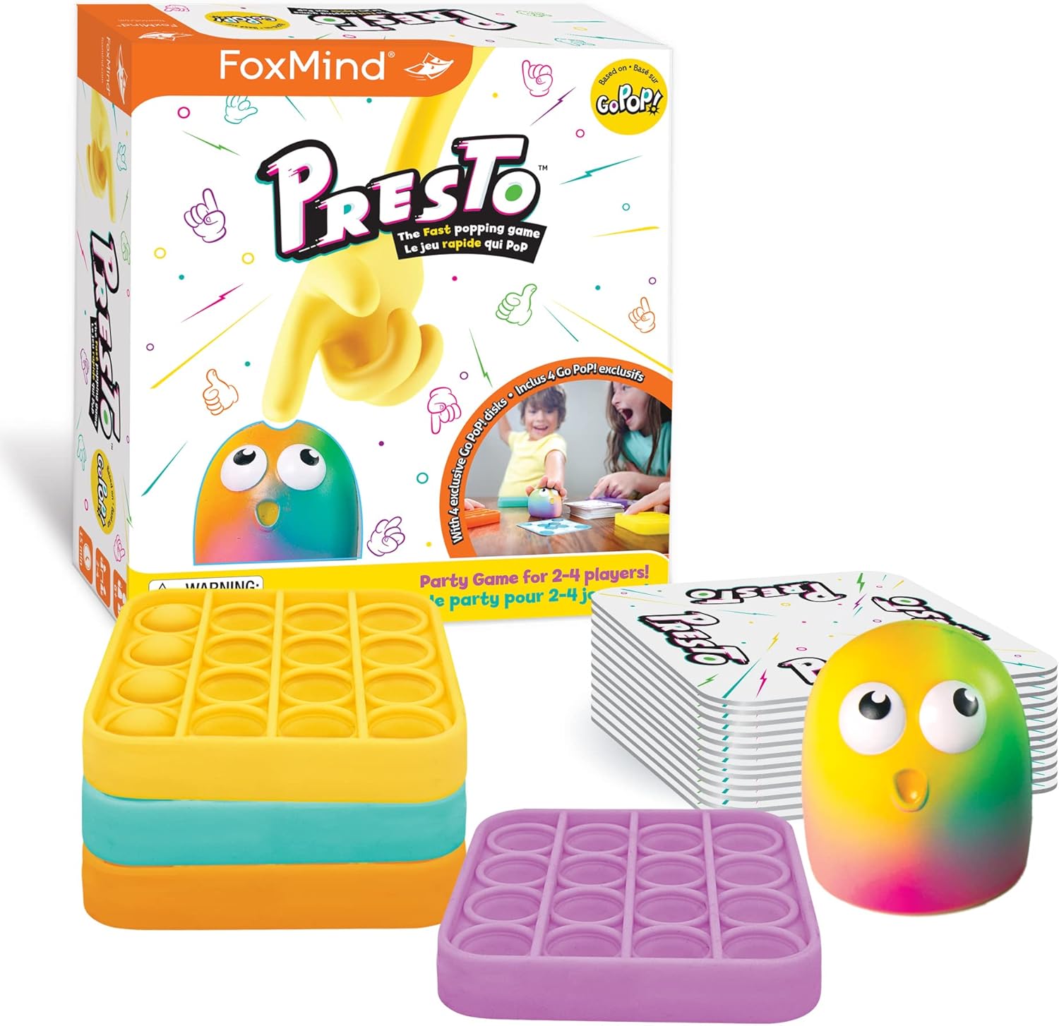 FoxMind Games: Go Pop! Presto, Fidget Popping Game, Family Fun Game, Includes 4 Exclusive Editions, 2 to 4 Players, For Ages 6 and up