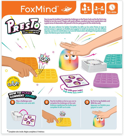 FoxMind Games: Go Pop! Presto, Fidget Popping Game, Family Fun Game, Includes 4 Exclusive Editions, 2 to 4 Players, For Ages 6 and up