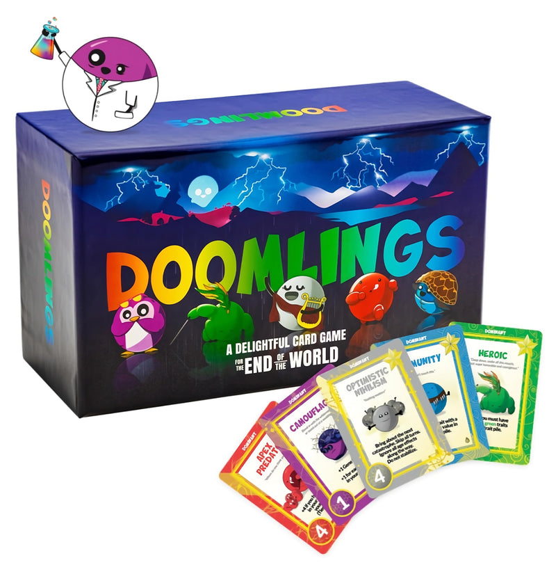 Doomlings Classic Card Game (Base Game) Fun Family Card Game for Adults Teens & Kids for Game Night & Travel Game | 2-6 Players, Ages 10+ Lightning Edition
