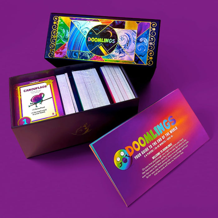 Doomlings Card Game (Deluxe Bundle) Fun Family Card Game for Adults Teens & Kids for Game Night | 2-6 Players, Ages 10+ Includes Playmat, 5 Expansions & More