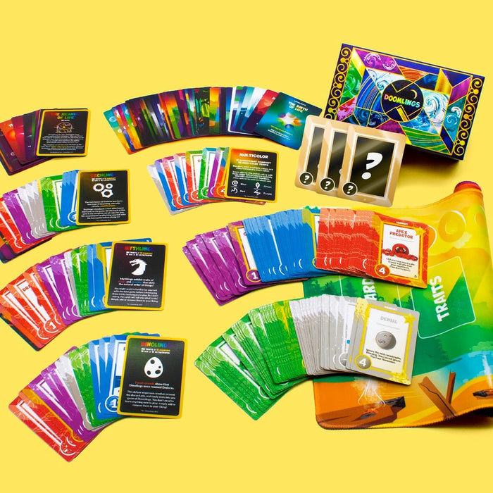 Doomlings Card Game (Deluxe Bundle) Fun Family Card Game for Adults Teens & Kids for Game Night | 2-6 Players, Ages 10+ Includes Playmat, 5 Expansions & More
