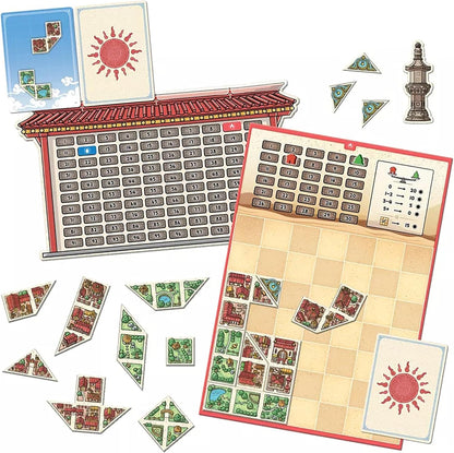 Capstone Games Tangram City - Tile Laying Strategy Board Game, Build Your City, Bring Harmony to The Human & Natural Realm, Ages 10+, 1-5 Players