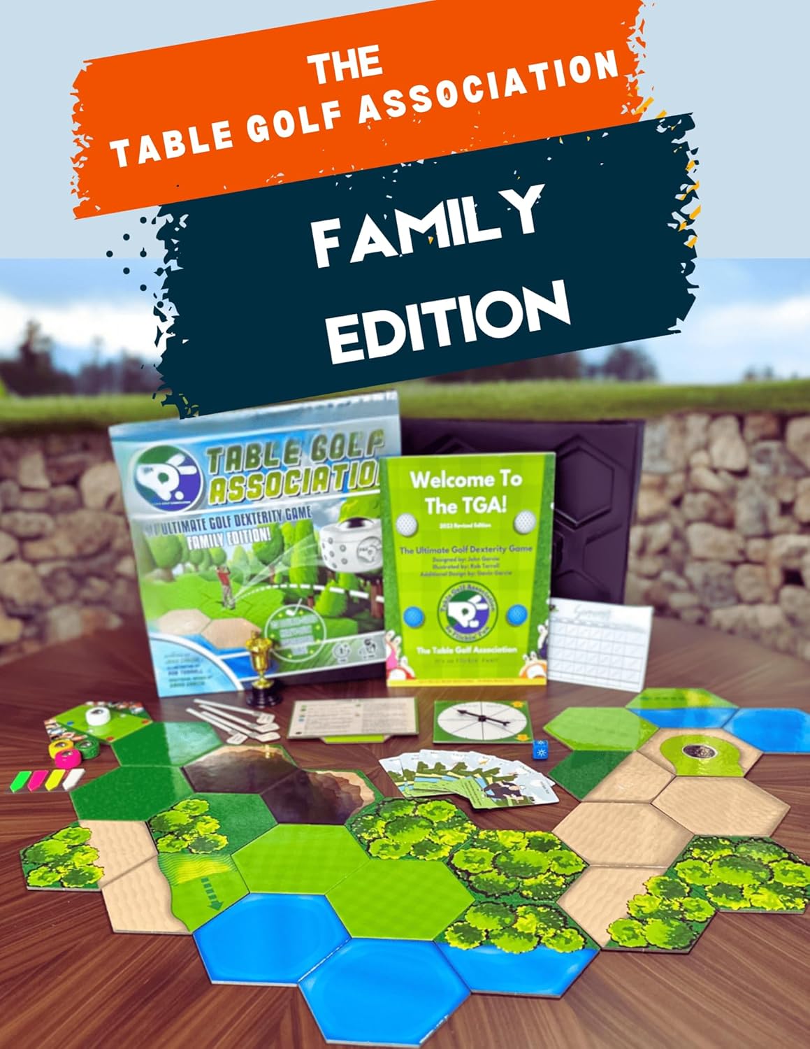 Table Golf Association - Family Edition - TGA Dexterity Board Game for Golfers of All Ages by Meeple Mania Games