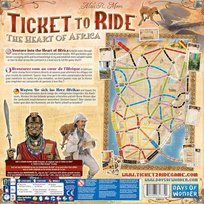 Days of Wonder | Ticket to Ride The Heart of Africa Board Game EXPANSION | Ages 8+ | For 2 to 5 players | Average Playtime 30-60 Minutes