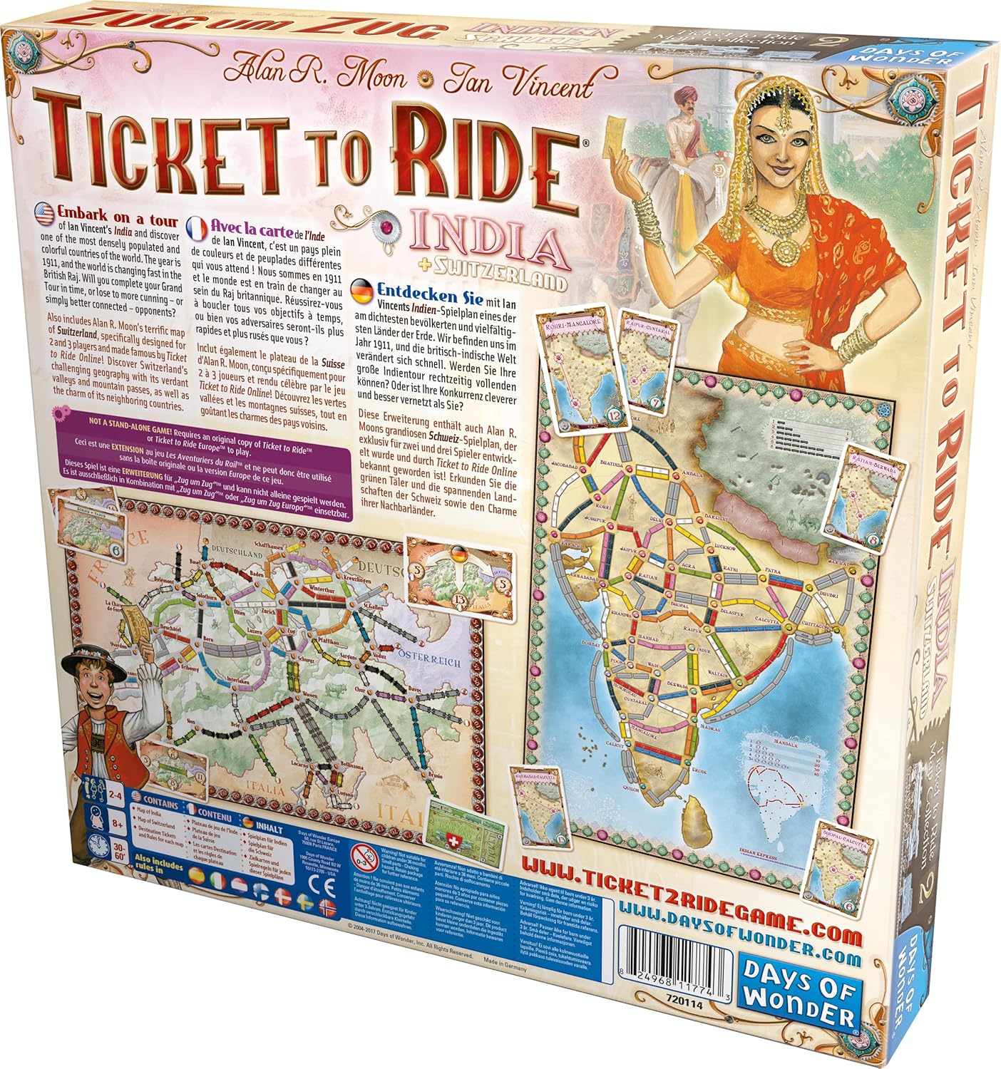 Days of Wonder | Ticket to Ride India Board Game EXPANSION | Ages 8+ | For 2 to 5 players | Average Playtime 30-60 Minutes 3. Map Collection e) Ticket to Ride Map Collection: India Map