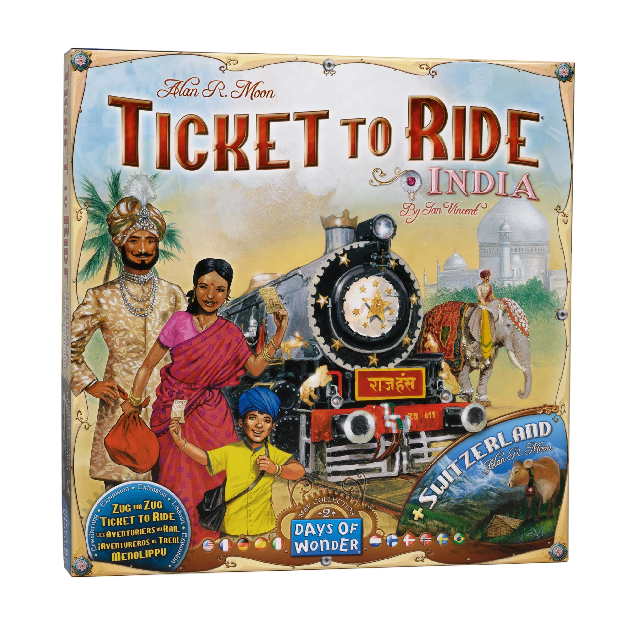 Days of Wonder | Ticket to Ride India Board Game EXPANSION | Ages 8+ | For 2 to 5 players | Average Playtime 30-60 Minutes 3. Map Collection e) Ticket to Ride Map Collection: India Map