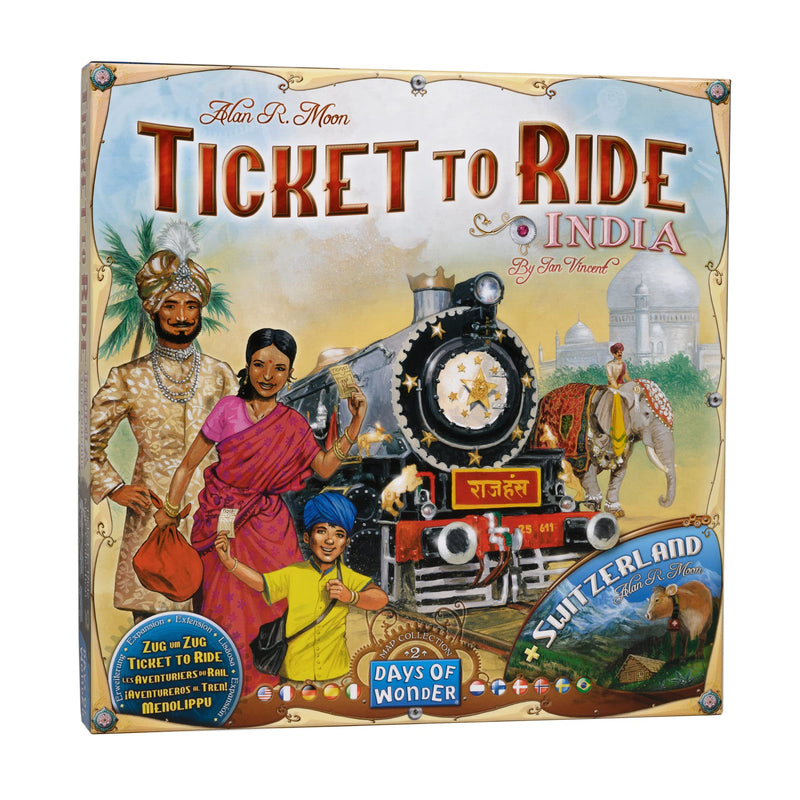 Days of Wonder | Ticket to Ride India Board Game EXPANSION | Ages 8+ | For 2 to 5 players | Average Playtime 30-60 Minutes