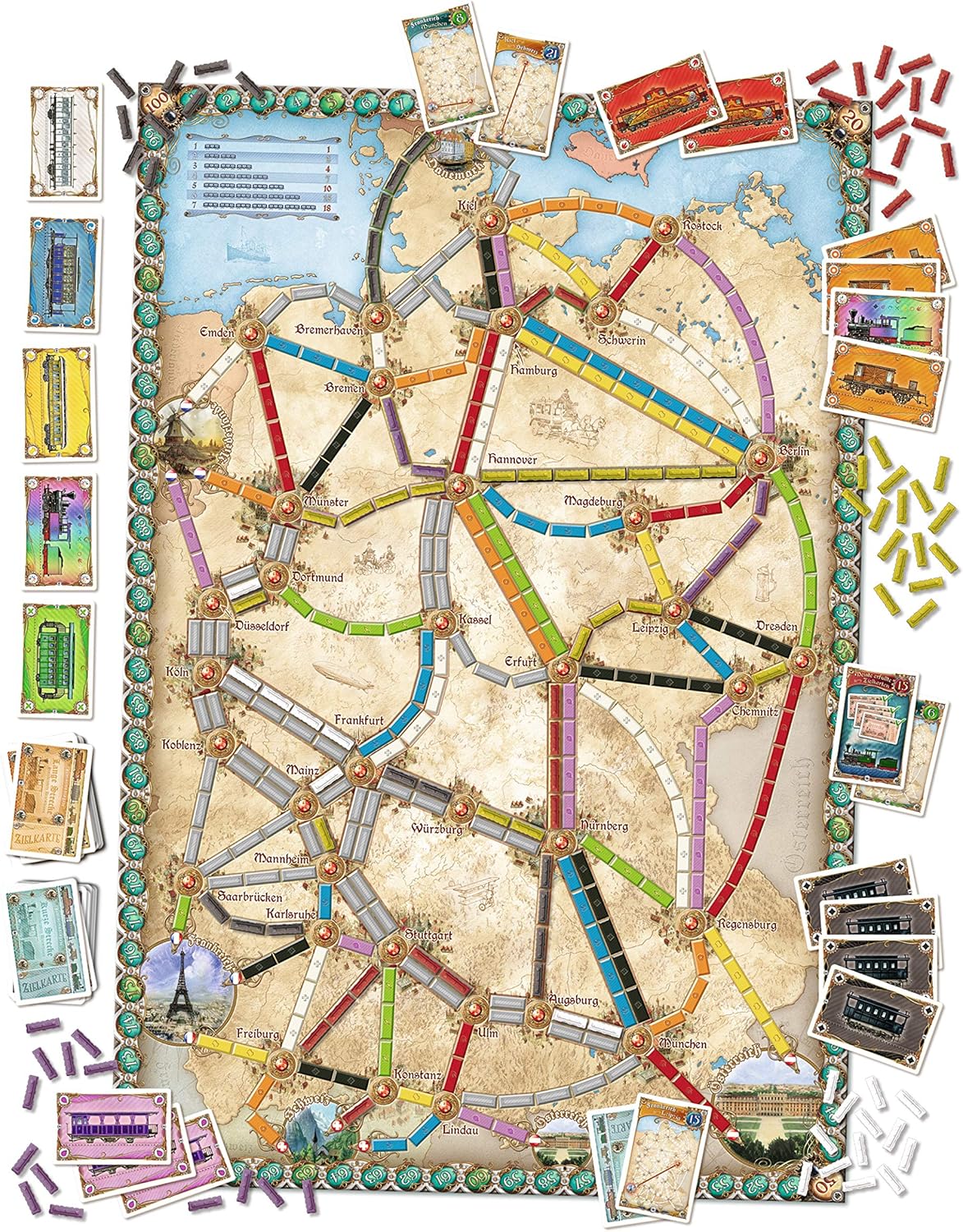 Asmodee 851761 "Ticket to Ride Germany" Game b. Germany 1. Grundspiel