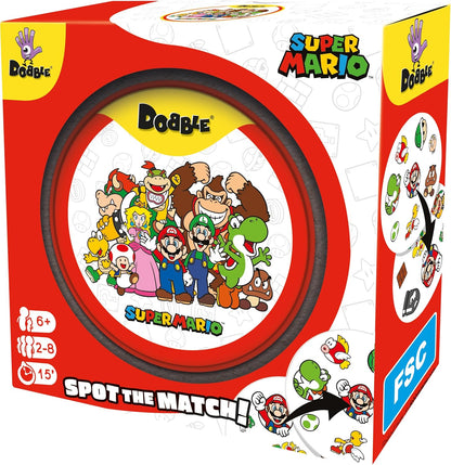 Asmodee | Dobble Super Mario | Family Card Game | Ages 6+ | 2-8 Players | 15 Minutes Playing Time