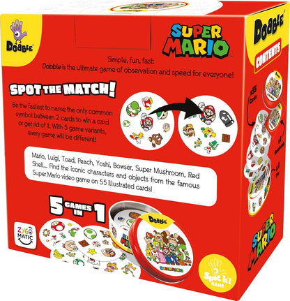 Asmodee | Dobble Super Mario | Family Card Game | Ages 6+ | 2-8 Players | 15 Minutes Playing Time