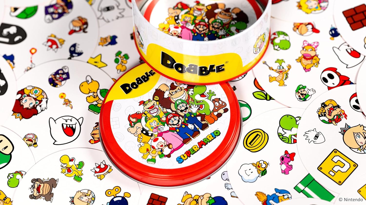 Asmodee | Dobble Super Mario | Family Card Game | Ages 6+ | 2-8 Players | 15 Minutes Playing Time