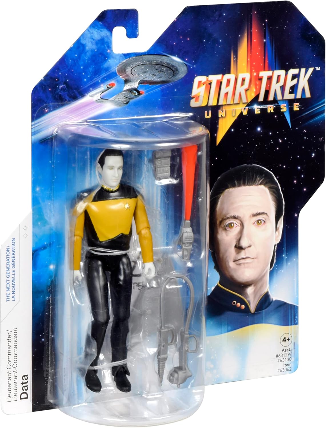 BANDAI Star Trek Figure Lieutenant Commander Data | 5'' Data Star Trek The Next Generation Action Figure | Star Trek TNG Toy Articulated Figure | Star Trek Gifts And Star Trek Merchandise