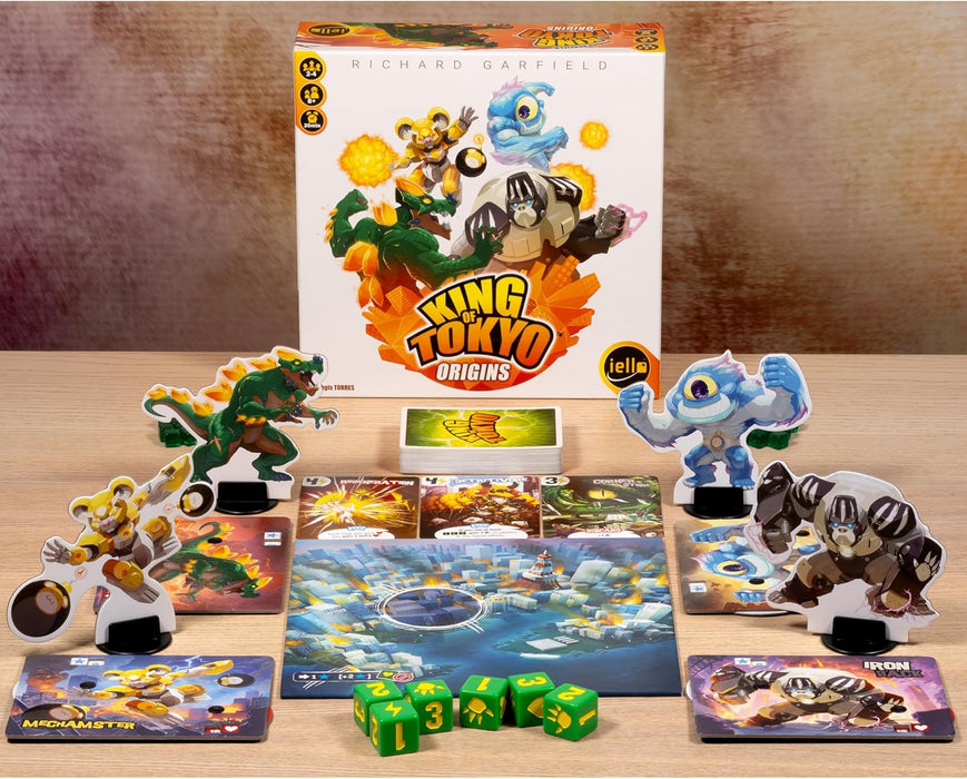 Iello | King of Tokyo: Origins | Board Game | Ages 8+ | 2-4 Players | 30+ Minutes Playing Time