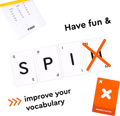 YIGO - Fun & Challenging Word Game for Clever Minds - Exciting Brain Game for Kids,Teens & Adults - Improves Spelling, Vocabulary & Memory - Educational Family Card Game