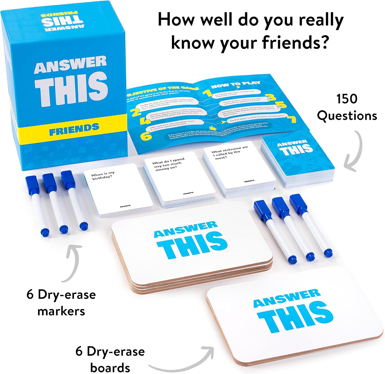 Answer This - English - How Well Do You Know Your Friends? - Fun Party Card Game for Teens & Adults - Great Conversation Starter for Family Night (Friends