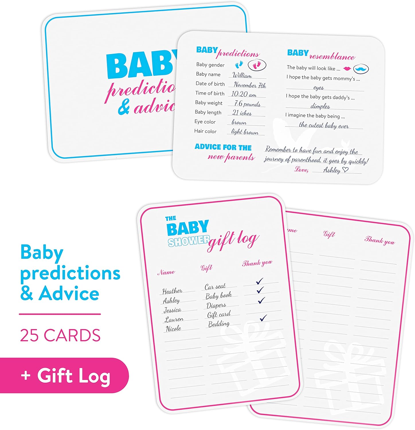 Baby Shower Game - How Well Do You Know Mommy Quiz - Baby Facts Game - Prediction Advice Cards - Suitable for Gender Reveal Parties & Party Favors