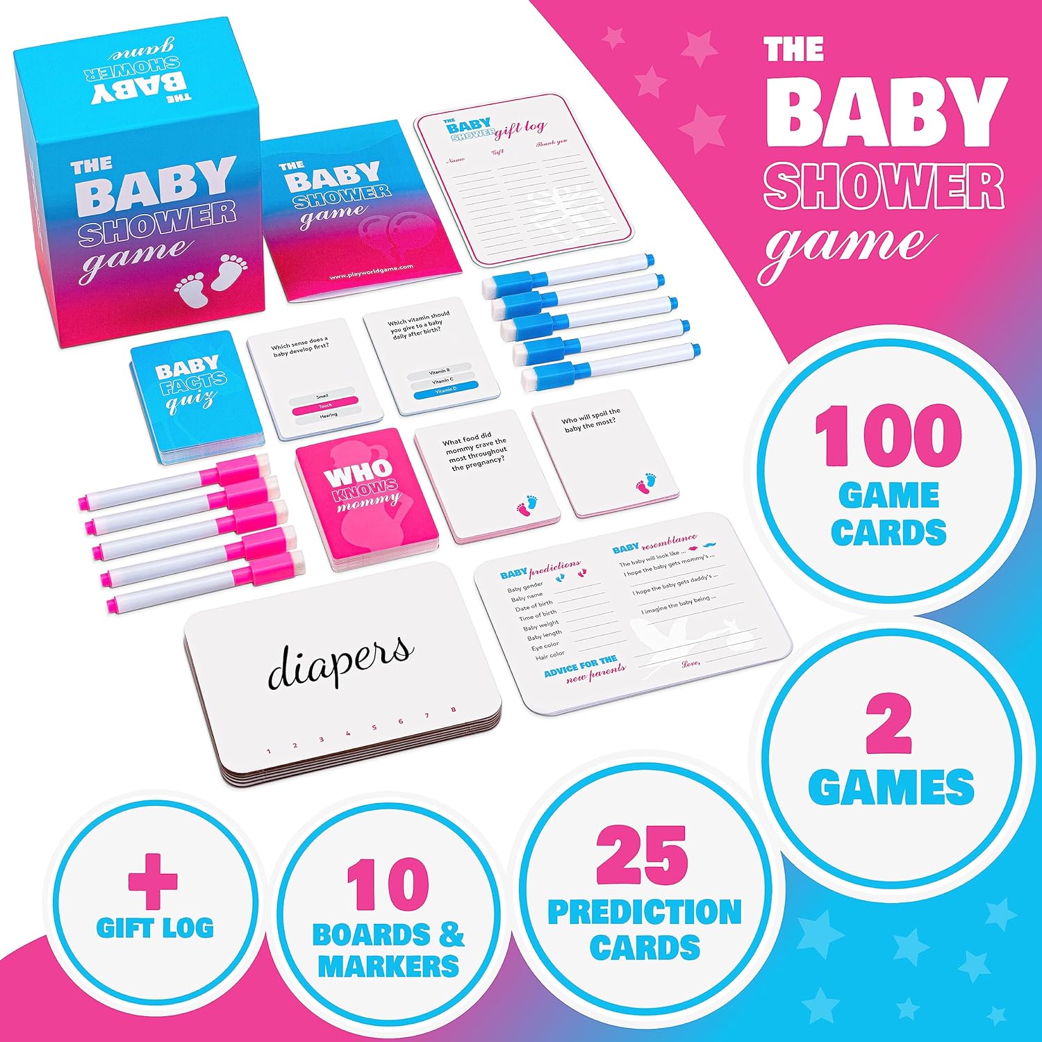 Baby Shower Game - How Well Do You Know Mommy Quiz - Baby Facts Game - Prediction Advice Cards - Suitable for Gender Reveal Parties & Party Favors