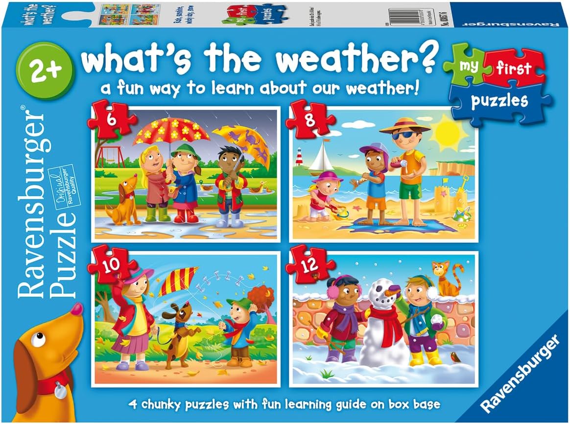 Ravensburger What's The Weather? My First Jigsaw Puzzles for Kids 2 Years Up (2, 3, 4 & 5 Pieces) & Travel Far, My First Jigsaw Puzzles (2, 3, 4 & 5 Piece) Educational Toys