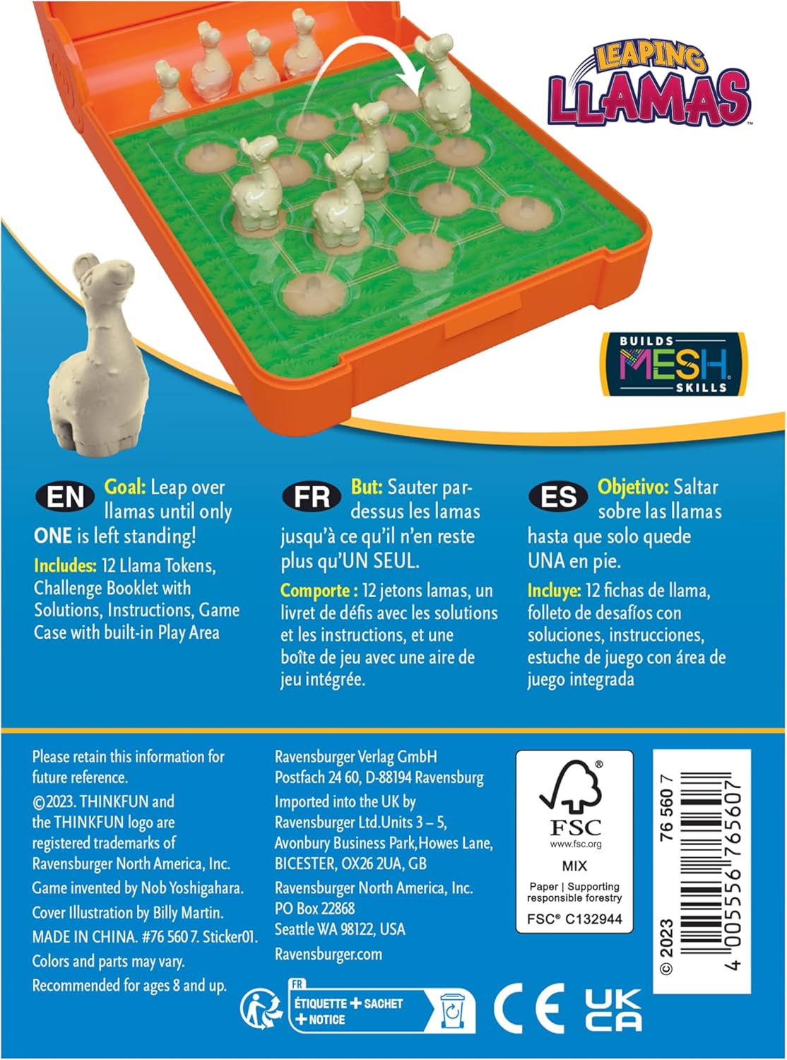 ThinkFun Leaping Llamas Flip N' Play Fun Quick Challenge Game for Adults and Kids Age 8 Years Up - New 2024