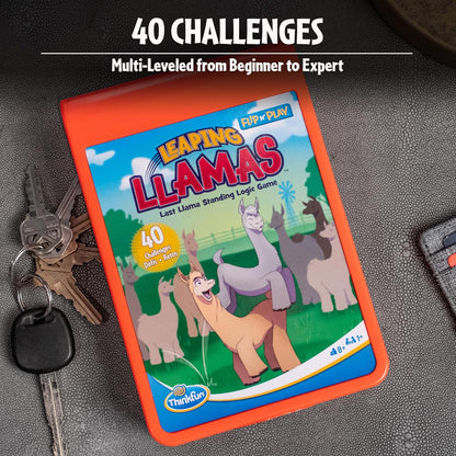 ThinkFun Leaping Llamas Flip N' Play Fun Quick Challenge Game for Adults and Kids Age 8 Years Up - New 2024