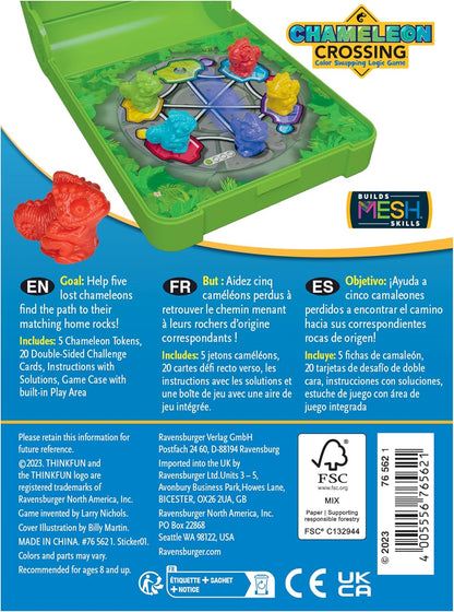 Thinkfun Chameleon Crossing Flip N' Play Fun Quick Challenge Game for Adults and Kids Age 8 Years Up - New 2024