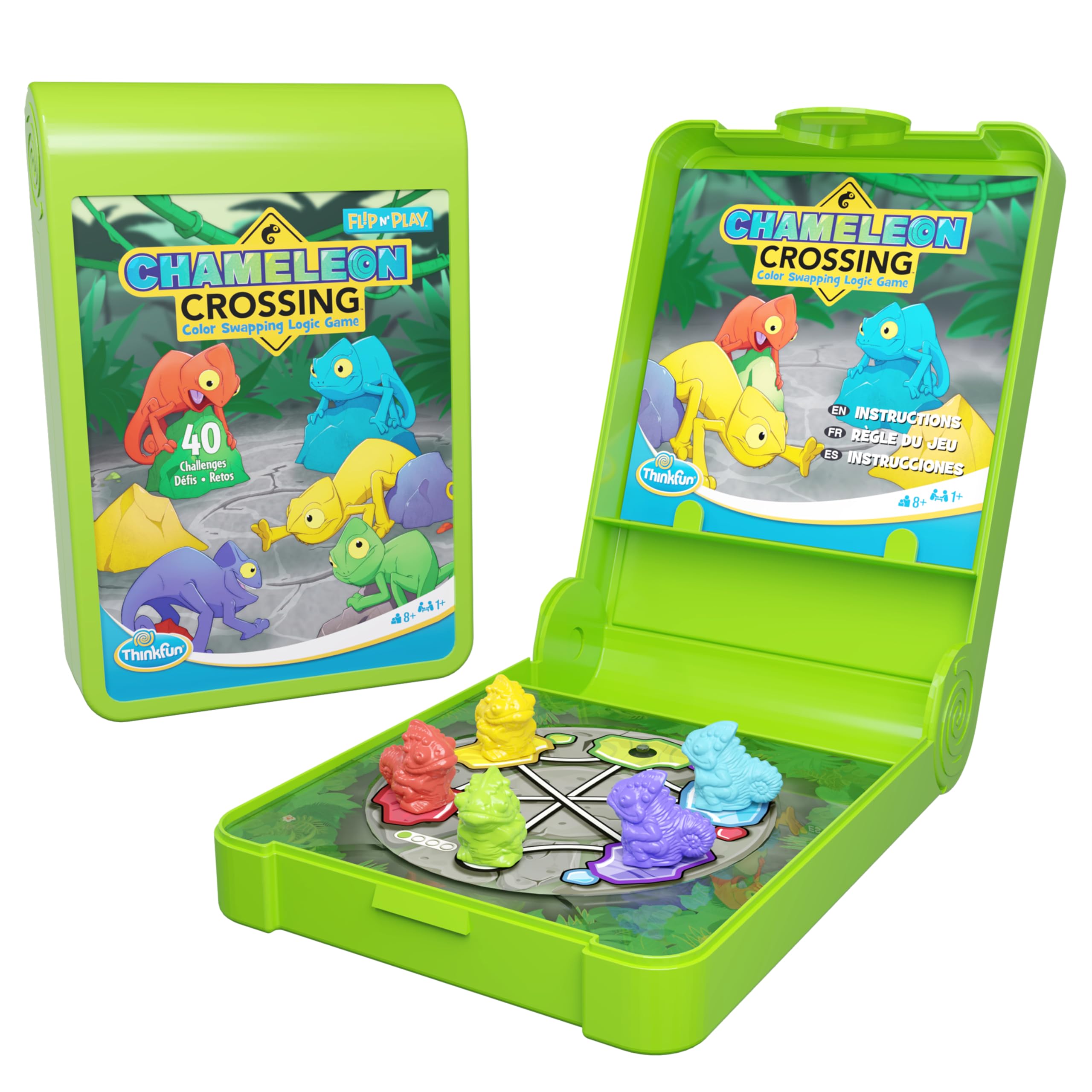Thinkfun Chameleon Crossing Flip N' Play Fun Quick Challenge Game for Adults and Kids Age 8 Years Up - New 2024