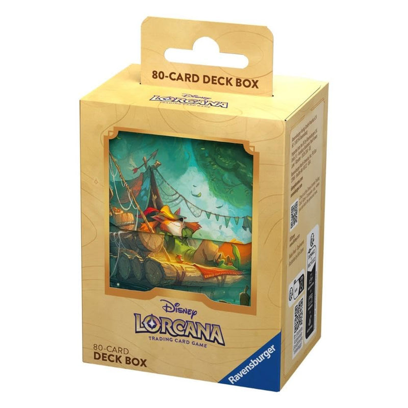 Ravensburger 11098302 Disney Lorcana Trading Card Game for Adults and Kids Age 8 Years Up-Deck Box Robin Hood-Set 3: Into The Inklands-TCG Accessories, Yellow, One Size