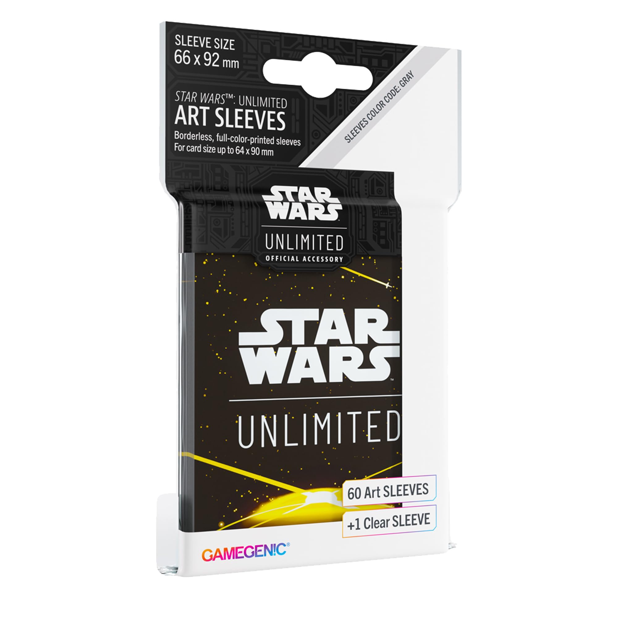 Star Wars Unlimited Yellow Art Sleeves - Officially Licensed Pack of 60 Art Sleeves and 1 Clear Sleeve, Optimised Size for Star Wars Unlimited and Other TCG and LCG Games, Made by Gamegenic