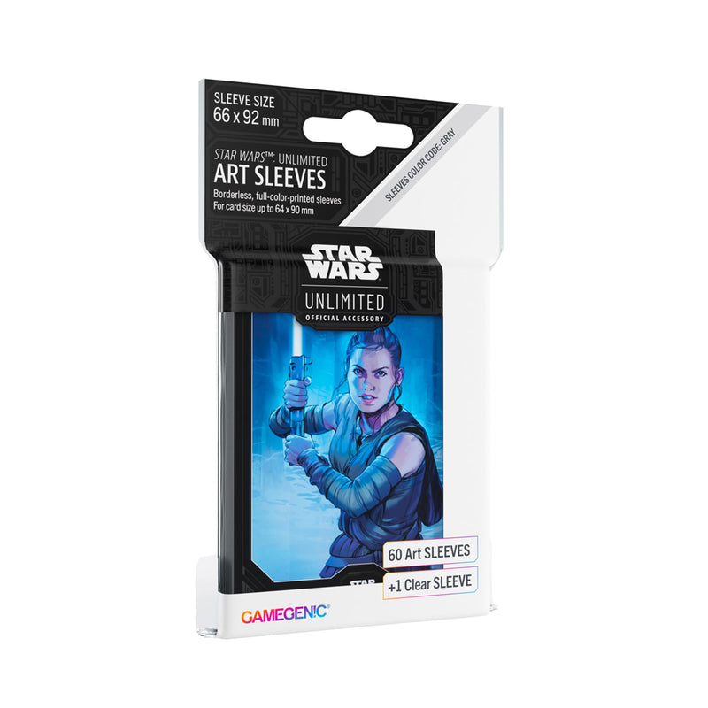 Star Wars Unlimited Rey Art Sleeves - Officially Licensed Pack of 60 Art Sleeves and 1 Clear Sleeve, Optimised Size for Star Wars Unlimited and Other TCG and LCG Games, Made by Gamegenic