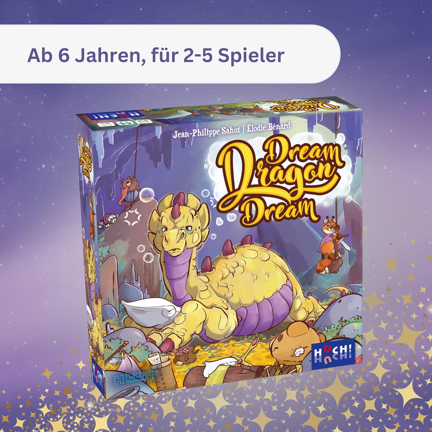 HUCH! Dream Dragon Dream Children's Game Family Game Cooperative Real Time Memory Game Does Not Wake Up the Dragon. Collects Treasures and Be Vigilant. For 2 to 5 Players from 6 Years