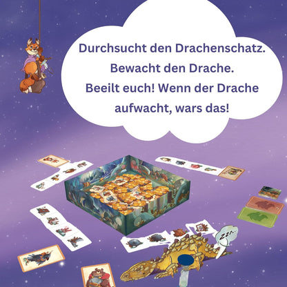 HUCH! Dream Dragon Dream Children's Game Family Game Cooperative Real Time Memory Game Does Not Wake Up the Dragon. Collects Treasures and Be Vigilant. For 2 to 5 Players from 6 Years
