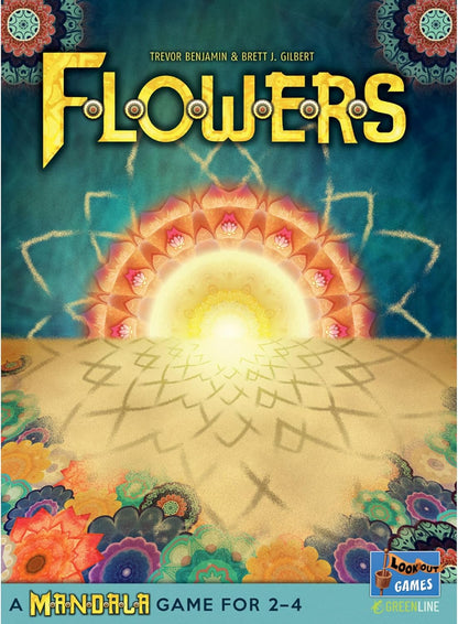 Games Flowers: A Mandala Game - Colorful Strategy Board Game, Tile Placement Game for Kids & Adults, Ages 10+, 2-4 Players, 20-30 Minute Playtime, Made