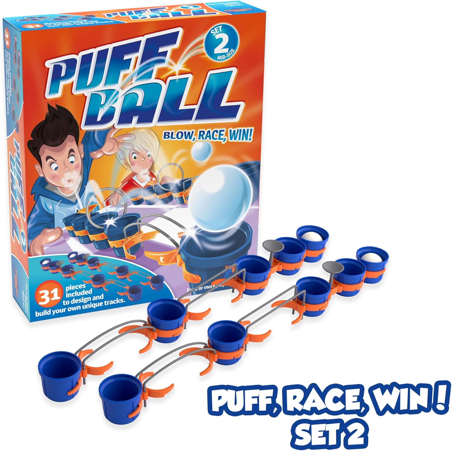 Drumond Park Puff Ball 2 Kinder-Actionspiel – mittlere Größe | Familien-Brettspiele für Kinder | Kinder-Actionspiel geeignet für Jungen und Mädchen im Alter von 6 7 8 9+ Jahren