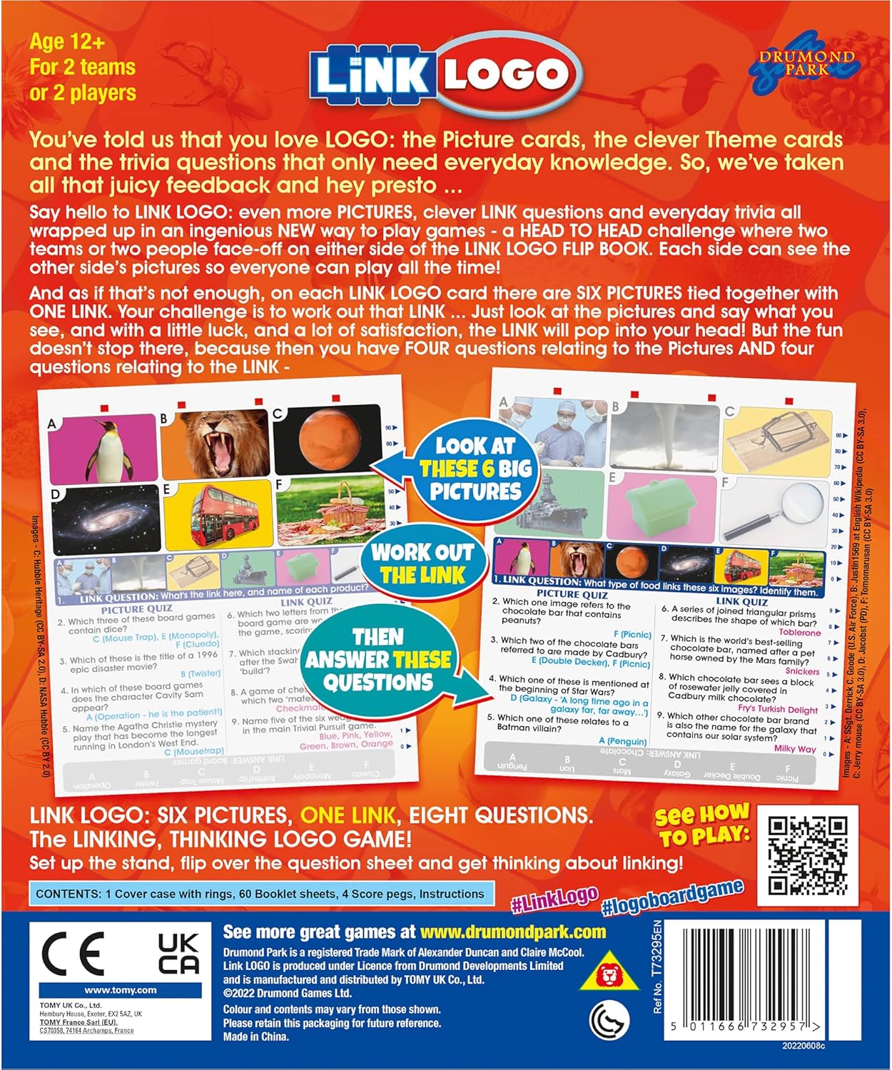Drumond Park T73295 Link LOGO Board Game Second Edition, Family Board Games for 2-6 players, Tabletop Game For Adults And Kids Suitable From 12+ Years
